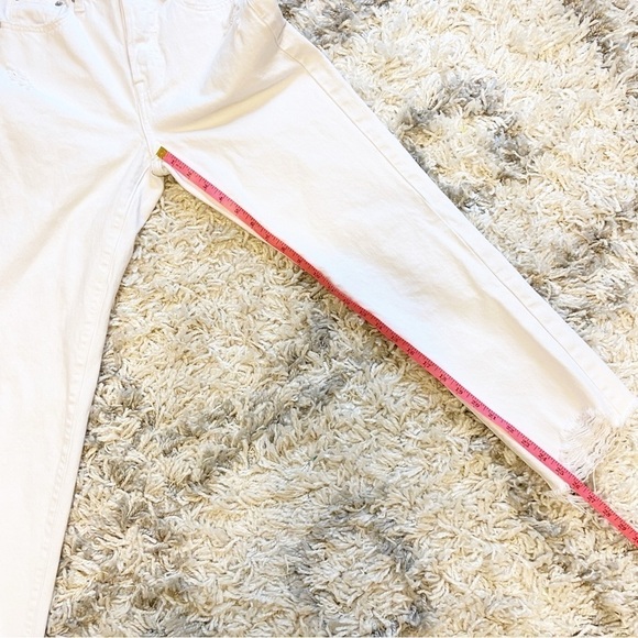 Pistola | High Rise White Copped Distressed Hem Jeans Size 24 - Picture 13 of 14